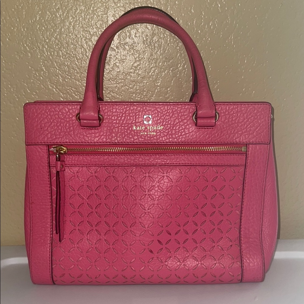 Kate Spade Pink Satchel with Perforated Design